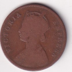 Alternative view of India - British ¼ Anna 1893 - Victoria "VICTORIA EMPRESS" Rare Coin # D - 10