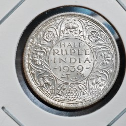HALF RUPEE 1939 CALCUTTA MINT COIN