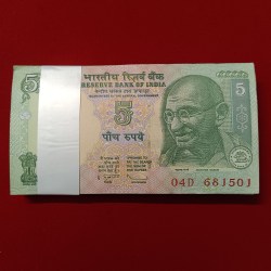 Five Rs Mahatma Gandhi Bundle Governor D.Subaraw Gem Unc Condition 681501