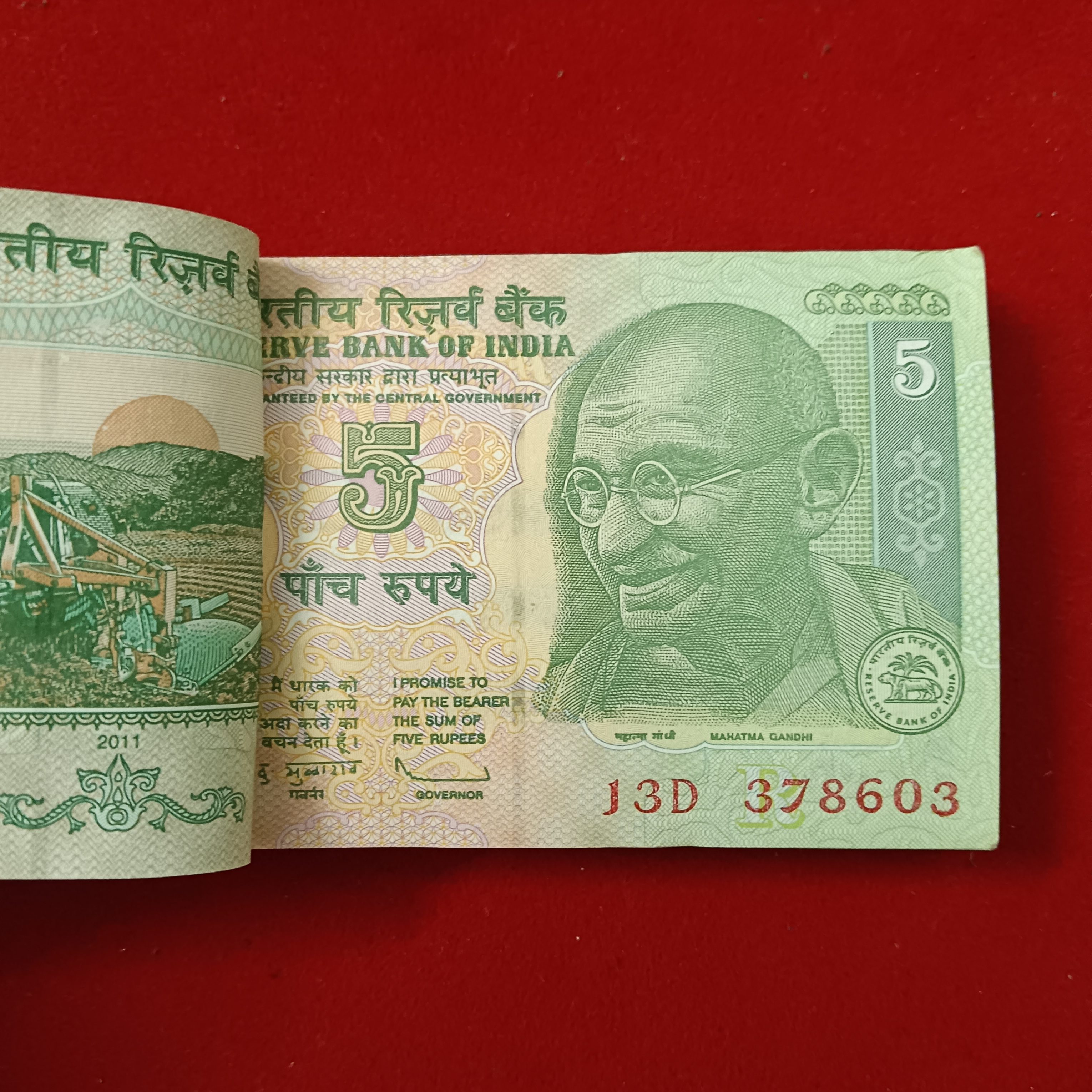 Extremely Rare Five Rs Mahatma Gandhi Full Fancy Bundle 786 Holy Number Governor D.Subaraw Gem Unc Condition 378601 - Image 3