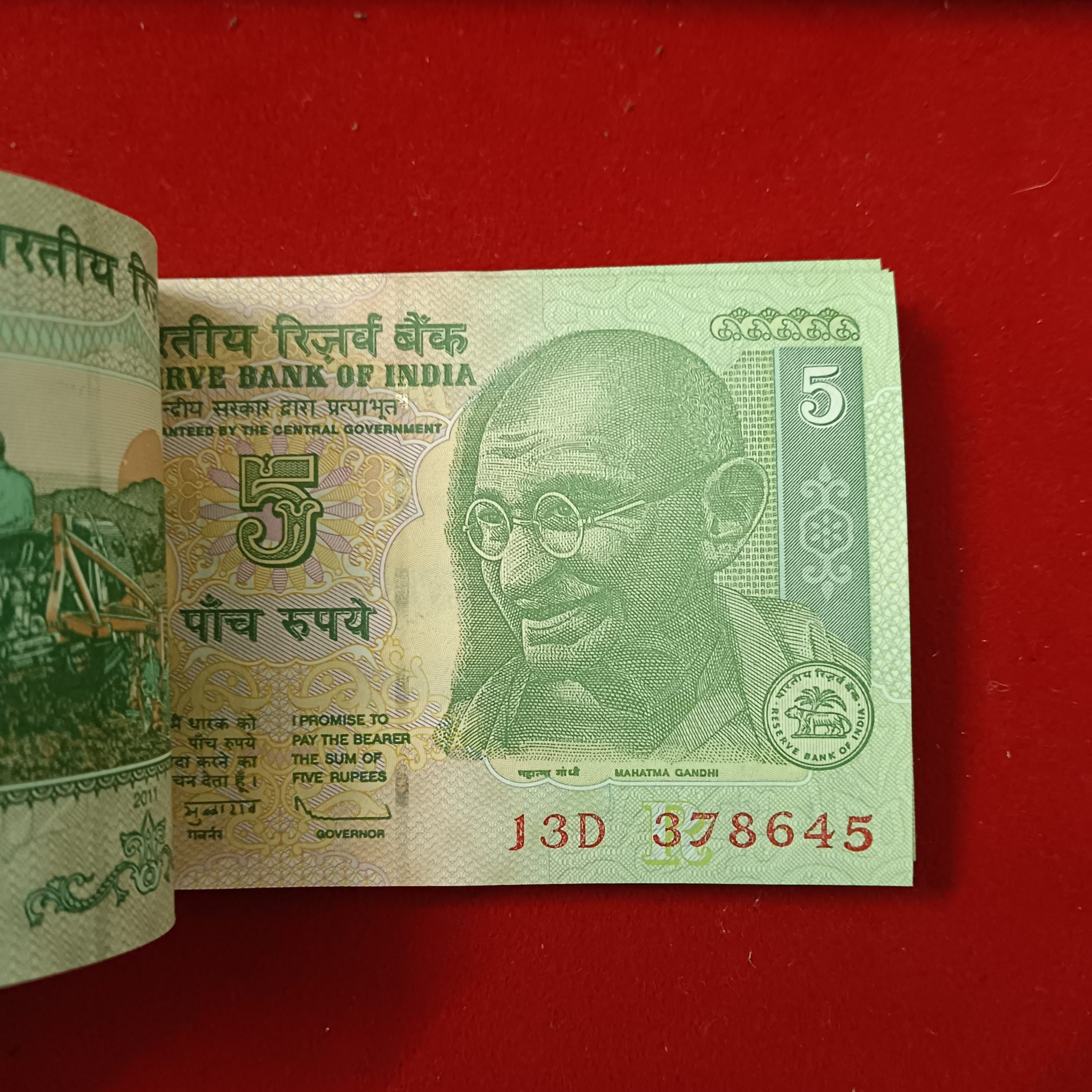 Extremely Rare Five Rs Mahatma Gandhi Full Fancy Bundle 786 Holy Number Governor D.Subaraw Gem Unc Condition 378601 - Image 6