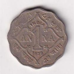 British India 1 Anna (1928) George V Rare Coin #D-50