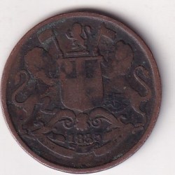 India - British ¼ Anna 1835 Rare Coin # D -19