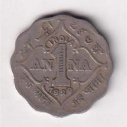 British India 1 Anna (1929) George V Rare Coin #D-54