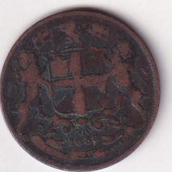 India - British ¼ Anna 1858 - Victoria Rare Coin # D -24