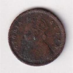 Alternative view of British India 1/12 Anna 1862 Victoria Rare Coin #D-45