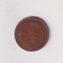 India - British 1⁄12 Anna 1908 - Edward VII rare Coin # D -36