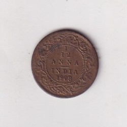 India - British 1⁄12 Anna 1908 - Edward VII rare Coin # D -37