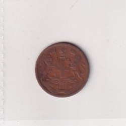 India - British ½ Pice 1853 - Victoria RARE COIN #D-39