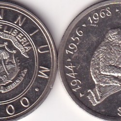 LIBERIA 5 DOLLAR COMMEMORATIVE UNC RARE 1 COIN #D-75
