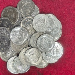 Alternative view of 1985 ONE RUPEES UNC (10 PCS LOTT) RARE LOWEST PRICE #D-100