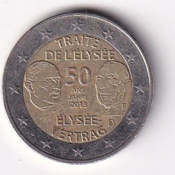 Germany,Federal Republic of 2 Euros 2013 (Elysee Treaty) Rare Bimetallic Commemorative Coin #D-106