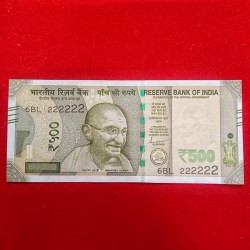 500 Rs Fancy Number Note 222222 Gem Bunc Condition
