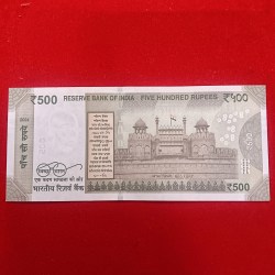 Alternative view of 500 Rs Fancy Number Note 333333 Gem Bunc Condition