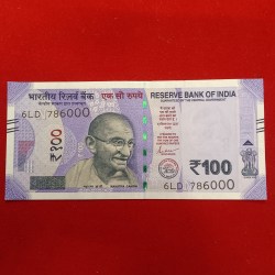 100 Rs Rare Fancy Number Note 786000 Gem Bunc Condition 2024 Year Republic of India sku 03
