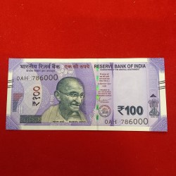 100 Rs Rare Fancy Number Note 786000 Gem Bunc Condition 2023 Year Republic of India sku 03