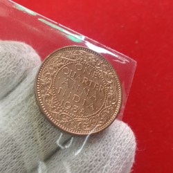 George Vi One Quater Anna 1938 Year Calcutta Mint Unc Condition
