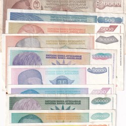 12 Different Yugoslavia Note Set #Sk-1
