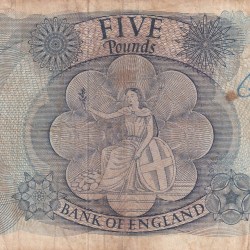 Alternative view of ENGLAND FIVE POUNDS BANK NOTE