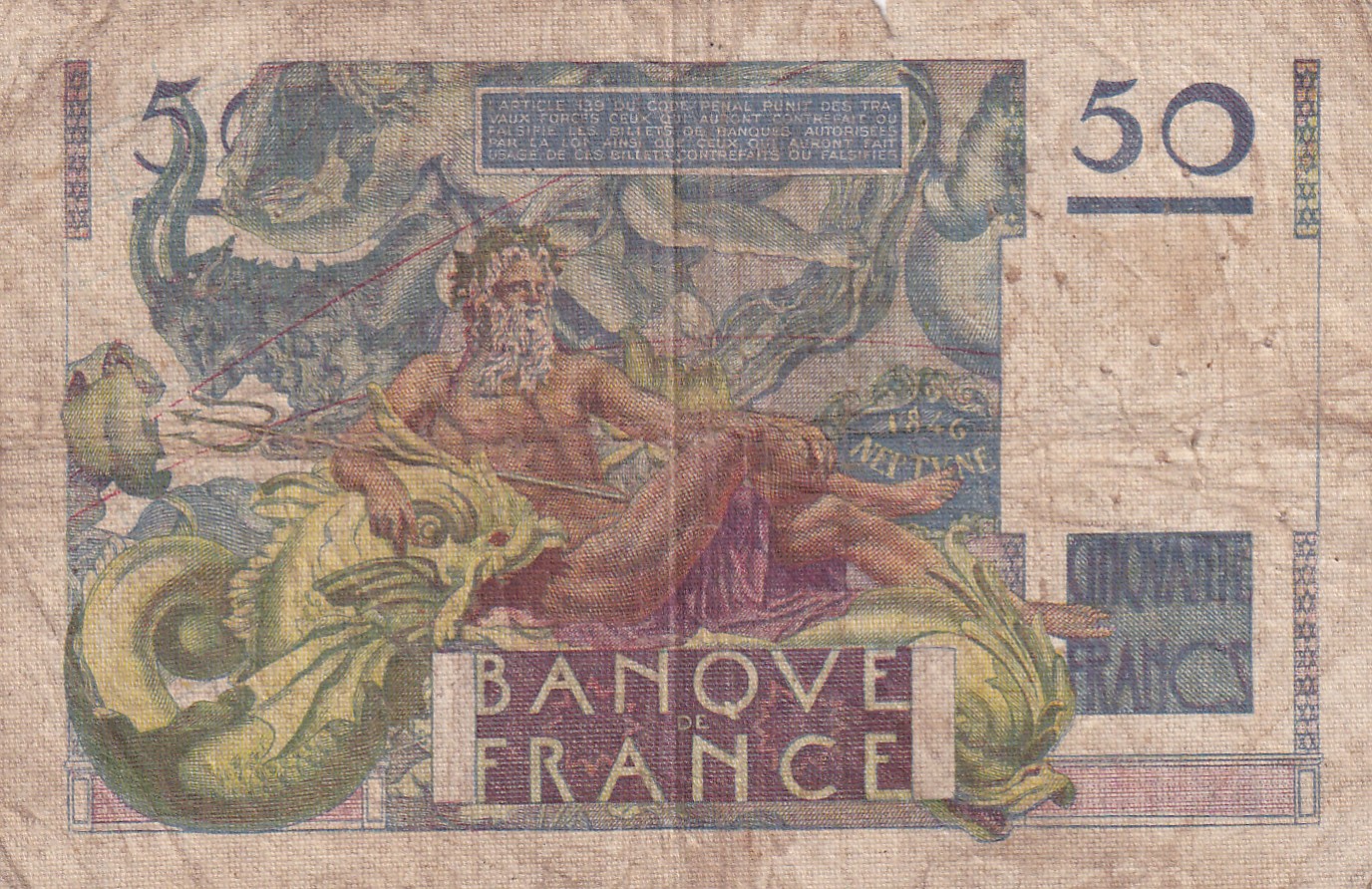 FRANCE 50 FRANCS BANK NOTE - Image 2