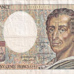 France 200 Francs (de Montesquieu) Rare Note