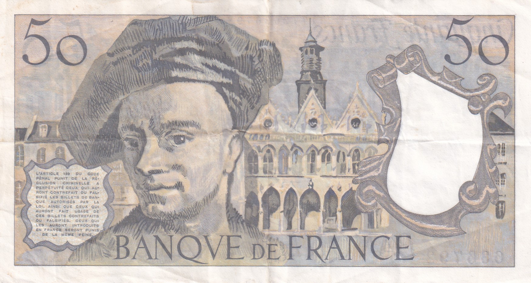 France 50 Francs LOEST PRICE RARE NOTE - Image 2