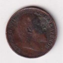 Alternative view of British India 1/12 Anna (1908) Edward VII Rare Coin #D-111