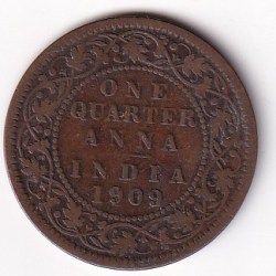 British India ¼ Anna (1909) Edward VII Rare Coin #D-112
