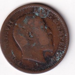 Alternative view of British India ¼ Anna (1909) Edward VII Rare Coin #D-112