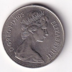 Alternative view of United Kingdom 10 New Pence 1975 (Elizabeth II 2nd portrait) Rare Coin#D-129