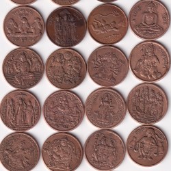 22 DIFFERENT TOKEN COIN INDIAN GOD