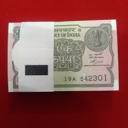 One Rs Rare Full Bundle Finance Secretary Atanu Chakraborty Year 2020 Gem Bunc Condition 542301