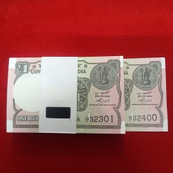 Alternative view of One Rs Rare Full Bundle Finance Secretary Atanu Chakraborty Year 2020 Gem Bunc Condition 932301