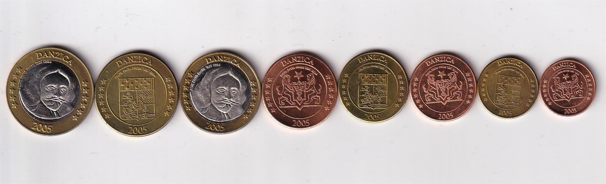 Danzig (8 Pcs ) Euros 2005 Unc pattern Coin Set #D-138