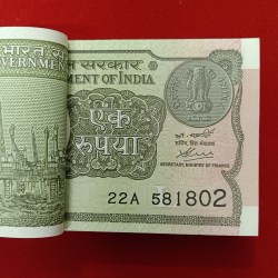 Alternative view of One Rs Rare Full Bundle Finance Secretary Atanu Chakraborty Year 2020 Gem Bunc Condition 581801