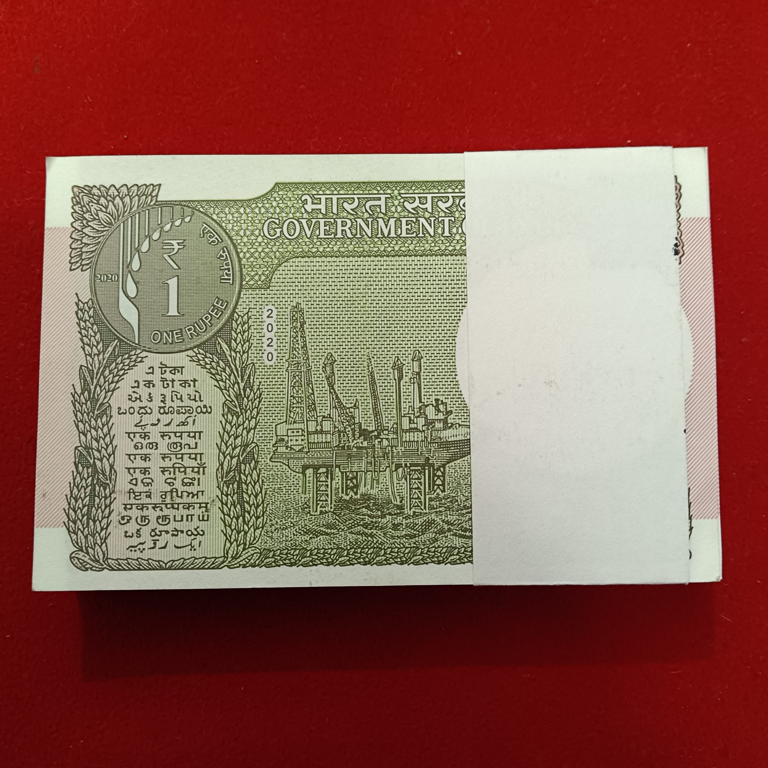 One Rs Rare Full Bundle Finance Secretary Atanu Chakraborty Year 2020 Gem Bunc Condition 581801 - Image 7