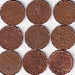 15 Different Countries 5 Euro Cent Commemorative Coin (15 Pcs) Set #D-160