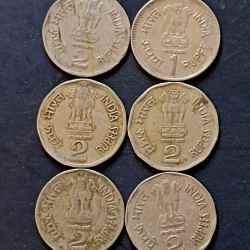 Republic India Denominaton 1 and 2₹ Metal copper nickel Same and similar set are available
