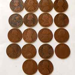 Alternative view of British India Set of 18 pieces of 18 different year Victoria empress Same and similar set are available