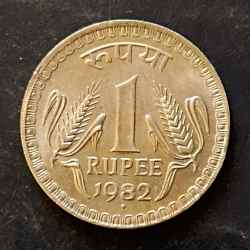 Republic India Denominaton 1₹ Metal copper nickel Year 1982 Same and similar piece available