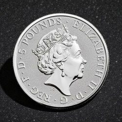 Alternative view of United Kingdom 2 Oz Fine Silver Lion of England and Queen Elizabeth II 2022 Issue Very Unique and Rare