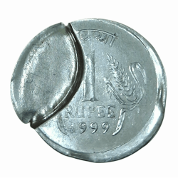One Rupee FSS Year 1999 Calcutta Mint BROAD STRUCK, SHIFTED & PARTIAL BROCKAGE//LAKHI MULTIPLE Errors **SCARE** UNC Grade.