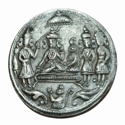 RAM DARBAR Silver TOKEN "Lord Ram, Sita, Hanuman, Lakshman, Bharat, Satrugan" **SCARE** High Collectable Grade.
