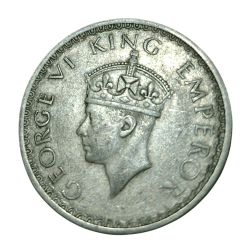 Alternative view of British India Silver 1/2 HALF RUPEE Year 1941 King GEORGE-VI in Collectable Grade.