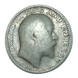 Alternative view of British India Silver 1/2 HALF RUPEE Year 1907 King EDWARD-VII **SCARE** Collectable Grade.