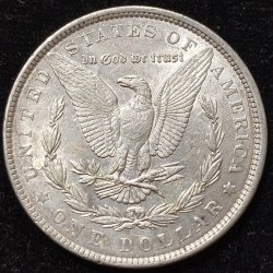 Alternative view of United States 1 Dollar 1889 "Morgan Dollar"RARE SILVER COIN