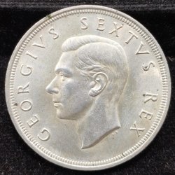 South Africa 5 Shillings 1952 - George VI 300 Years of Cape Town Rare Silver Coin