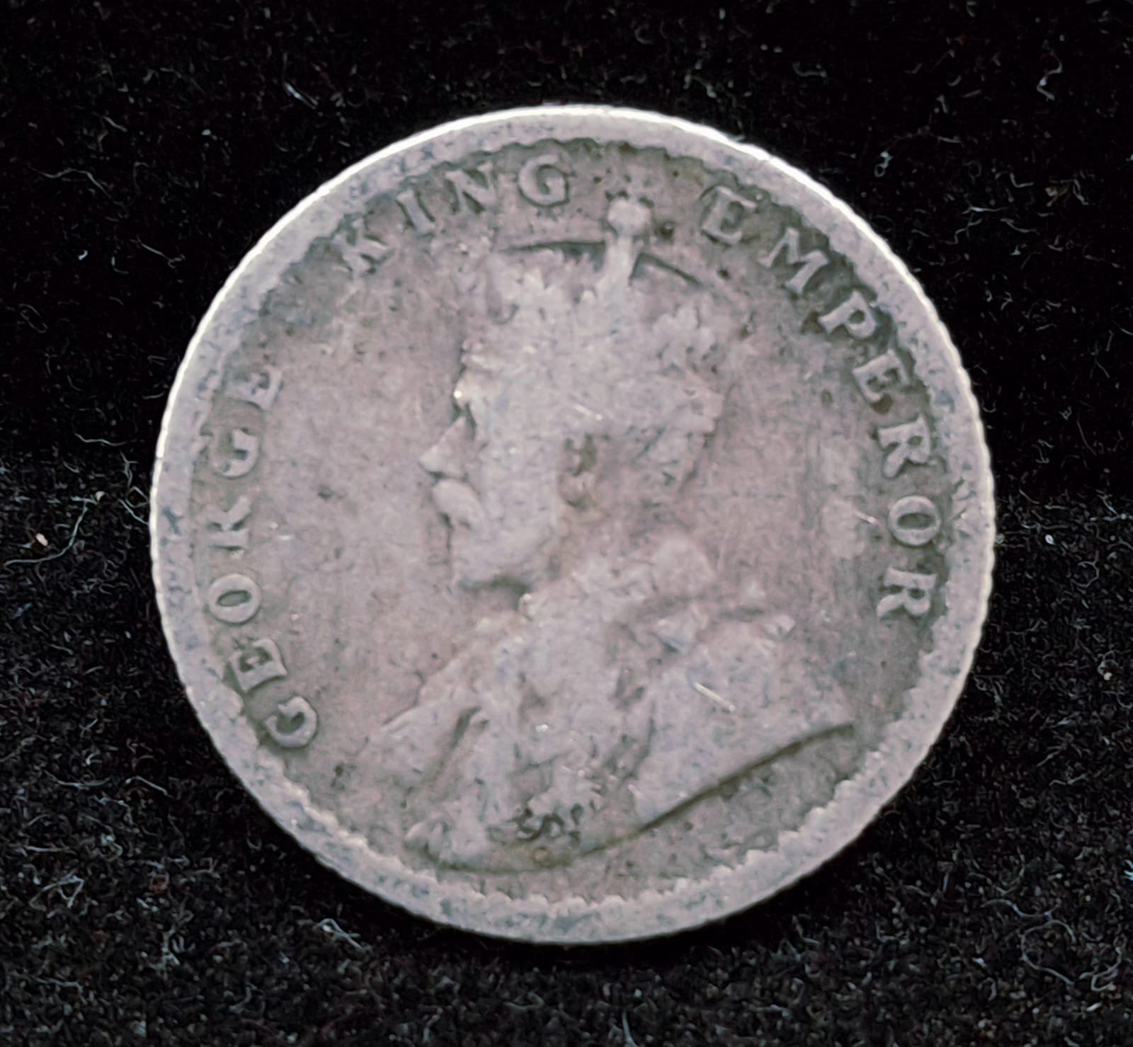 India - British ¼ Rupee 1918 - George V Rare Silver Coin #V-68