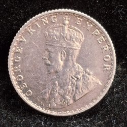 Alternative view of India - British ¼ Rupee 1936 - George V Rare Silver Coin #V-71