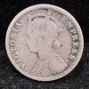 India - British ¼ Rupee 1891 - Victoria Rare Silver Coin #V-95 - Image 2